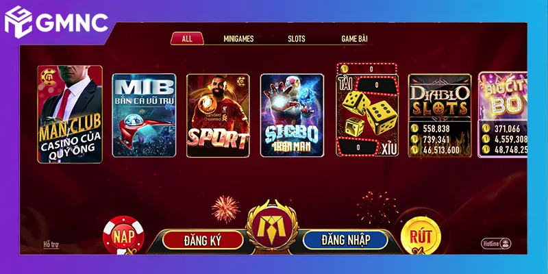 Giao diện Man Club thân thiện, bố cục rõ ràng