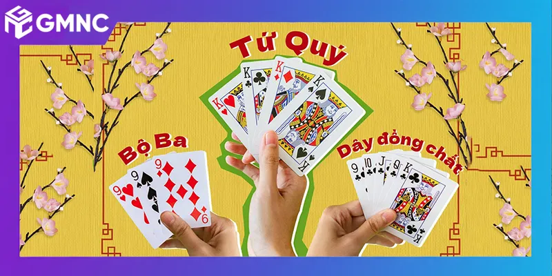Tứ quý trong bài tiến lên của miền Bắc là bộ 4 lá giống nhau